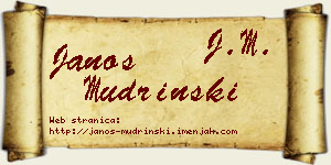 Janoš Mudrinski vizit kartica
